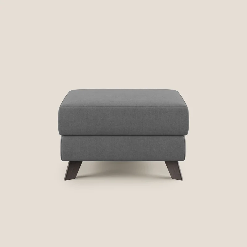 Moon Pouf contenitore e piedini alti in tessuto morbido impermeabile T02 grigio