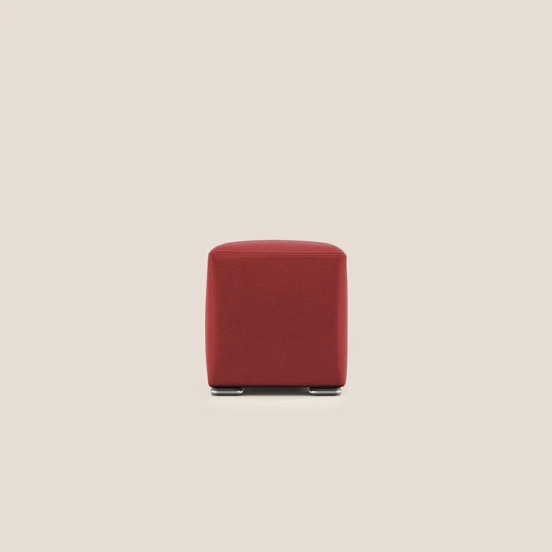 Cube pouf in microfibra smacchiabile T11 rosso
