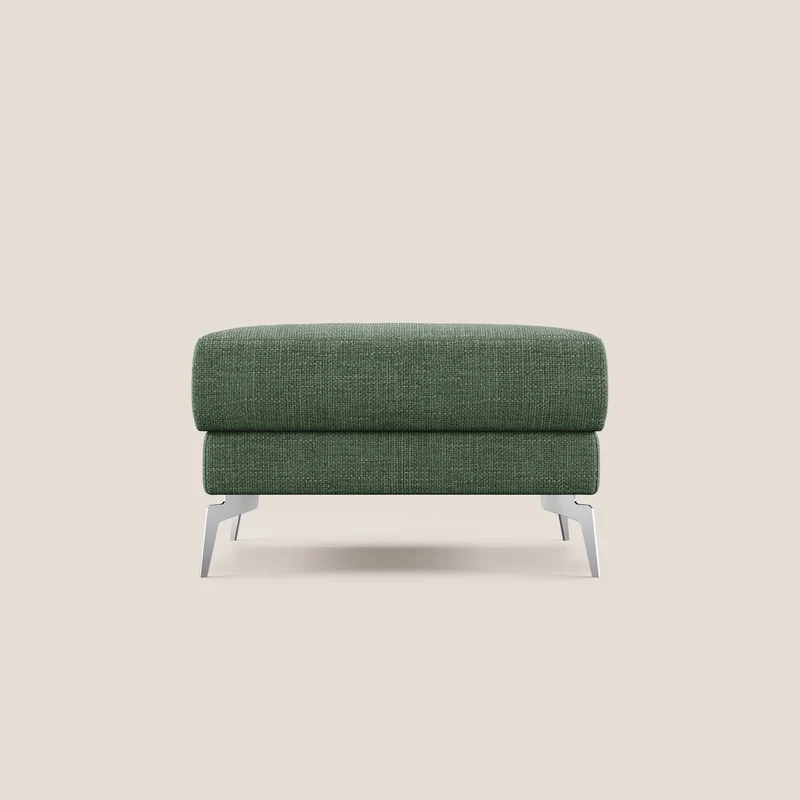 Star Pouf con piedini alti in tessuto impermeabile morbido intreccio T06 verde