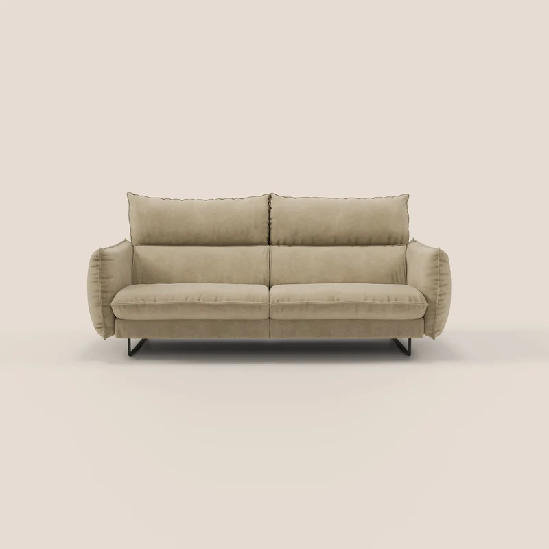 Monamour Divano dal design moderno con opzione relax elettrico in microfibra smacchiabile impermeabile T11 beige