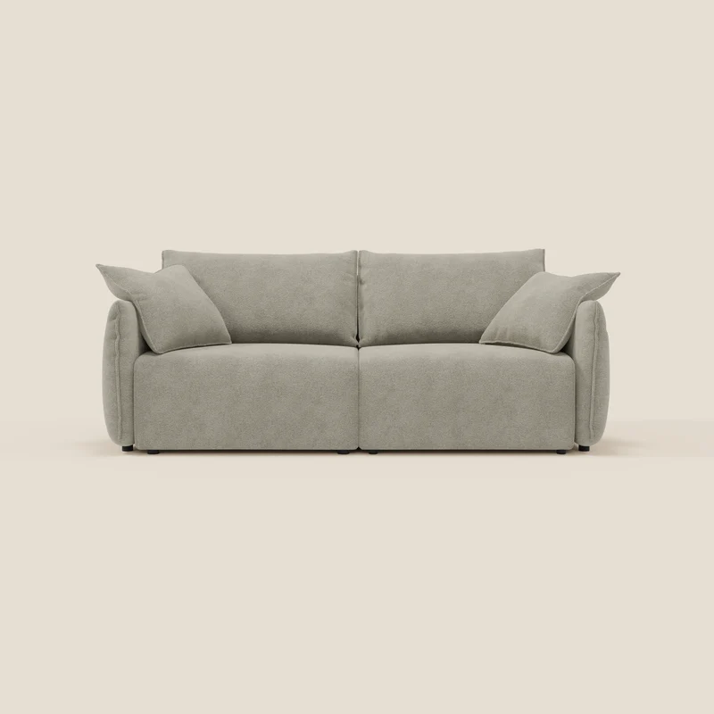 Flexar divano con sedute allungabili e schienale in piuma in morbido bouclé impermeabile T07 beige