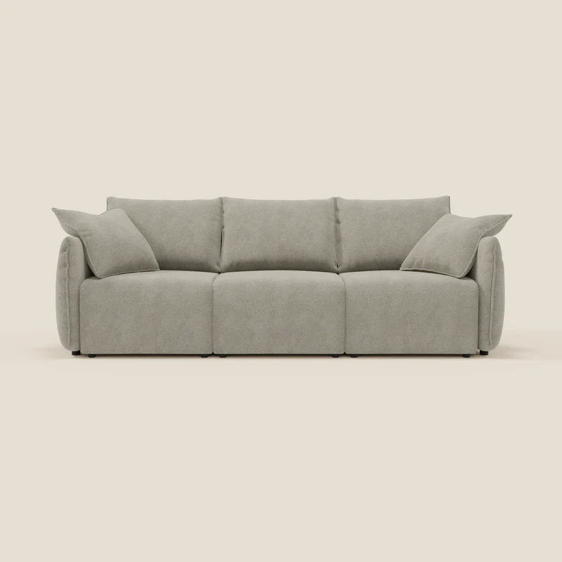 Flexar divano con 3 sedute allungabili schienale in piuma d'oca in bouclé impermeabile T07 beige