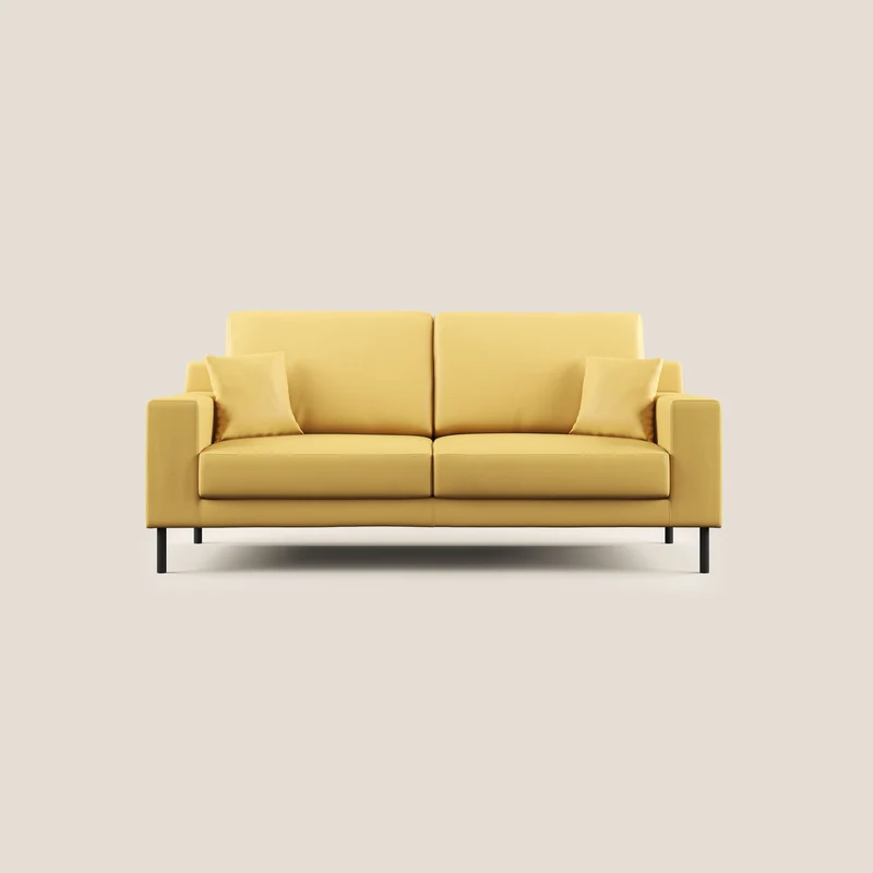 Uranio divano moderno lineare in Ecopelle impermeabile T04 giallo