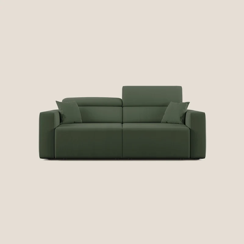 Orwell divano con seduta estraibile in microfibra smacchiabile T11 verde