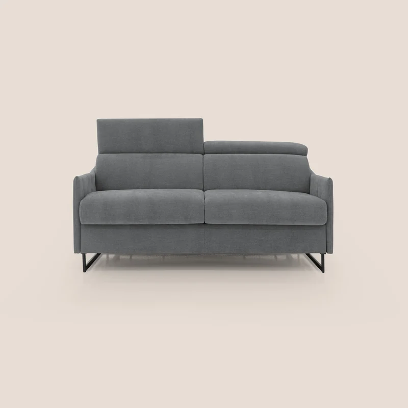 Loto divano letto salvaspazio materasso H18 cm con piedi alti in morbido tessuto impermeabile T14 grigio