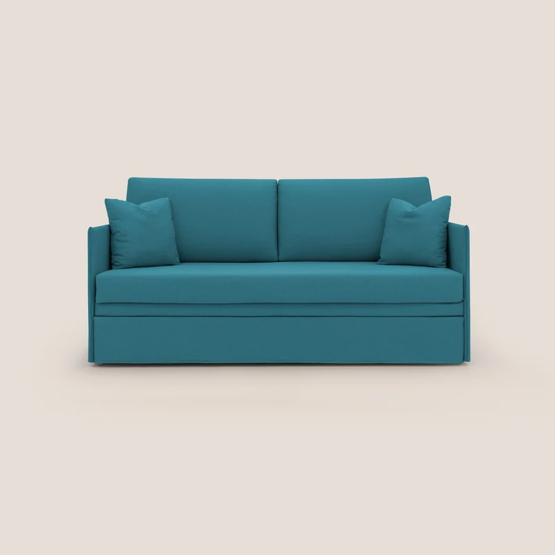 Tortona Divano duplex con doppio letto in tessuto simil cotone impermeabile T13 azzurro