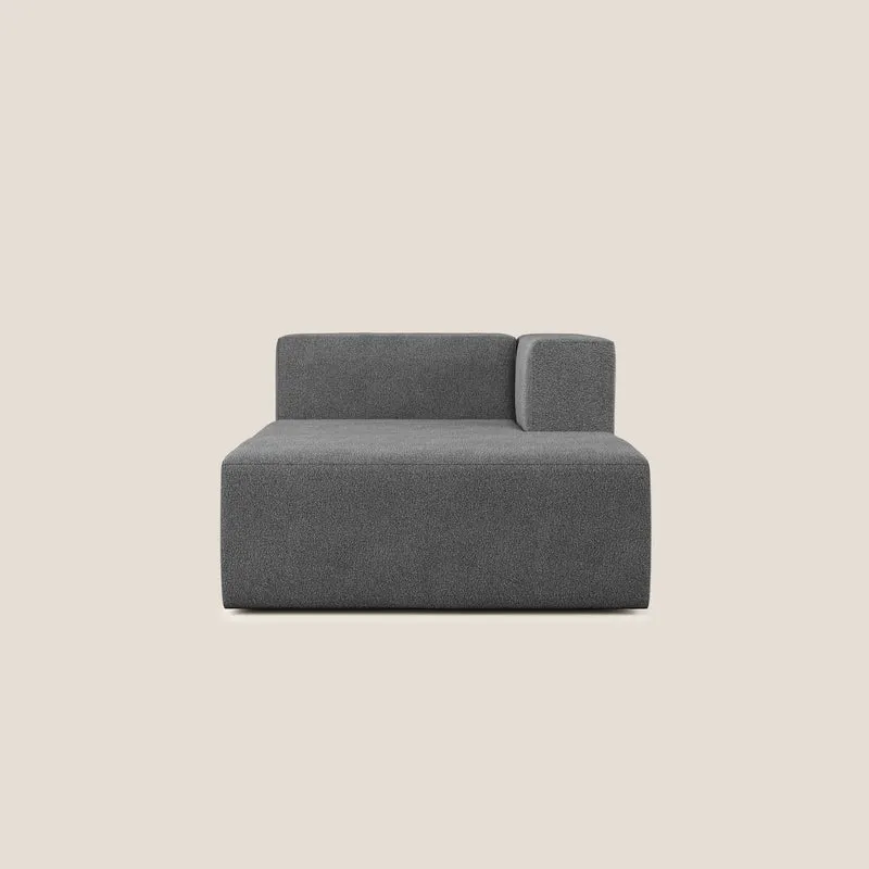 Nettuno modulo chaise longue in morbido tessuto bouclè T07 antracite