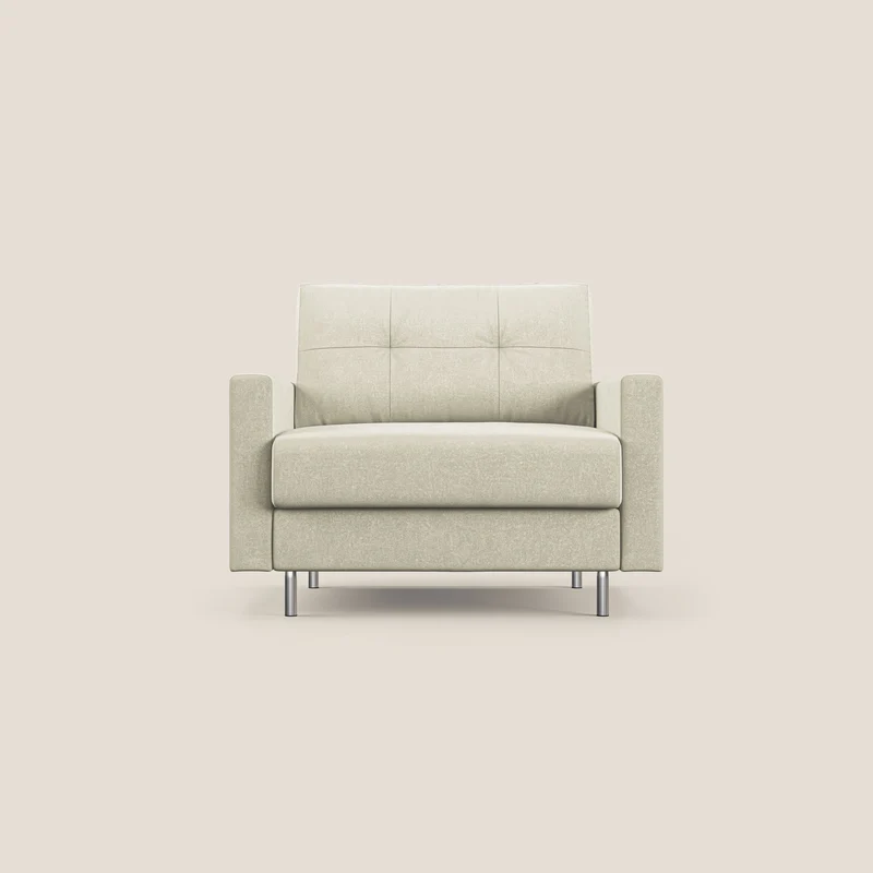 Megan poltrona letto in microfibra smacchiabile T11 panna