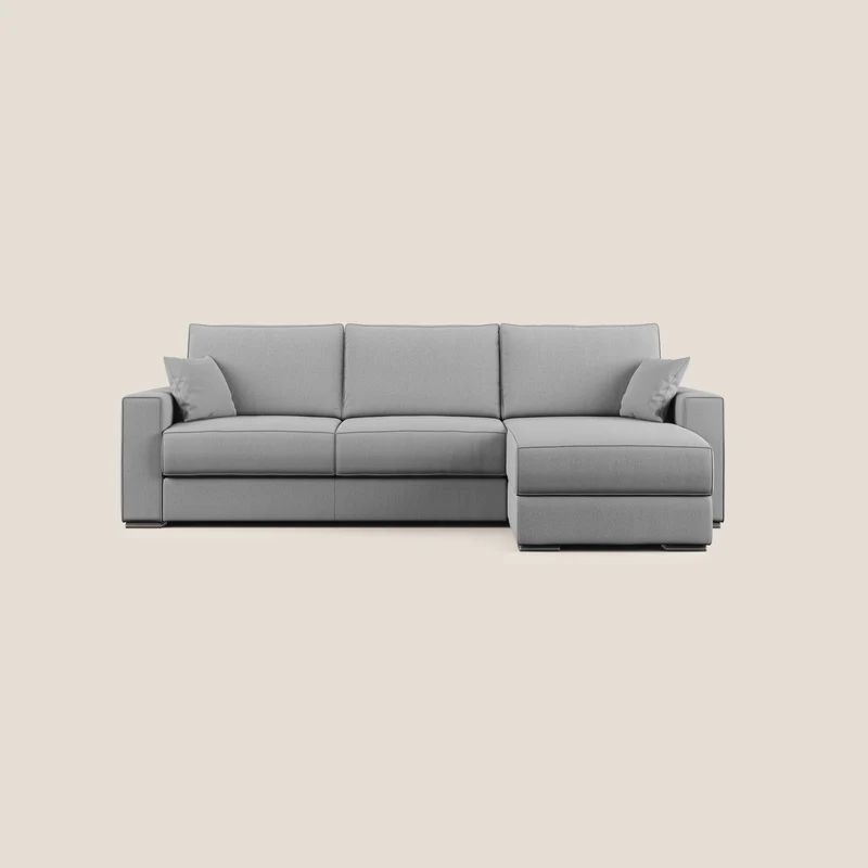Dream Divano letto angolare in tessuto smacchiabile T05 grigio