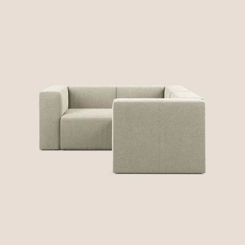 Nettuno divano angolare reversibile e modulare componibile in morbido tessuto bouclè T07 beige