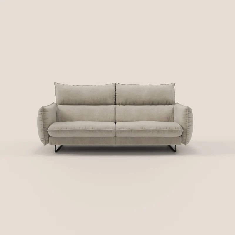 Monamour Divano dal design moderno con opzione relax elettrico in microfibra smacchiabile impermeabile T11 tortora