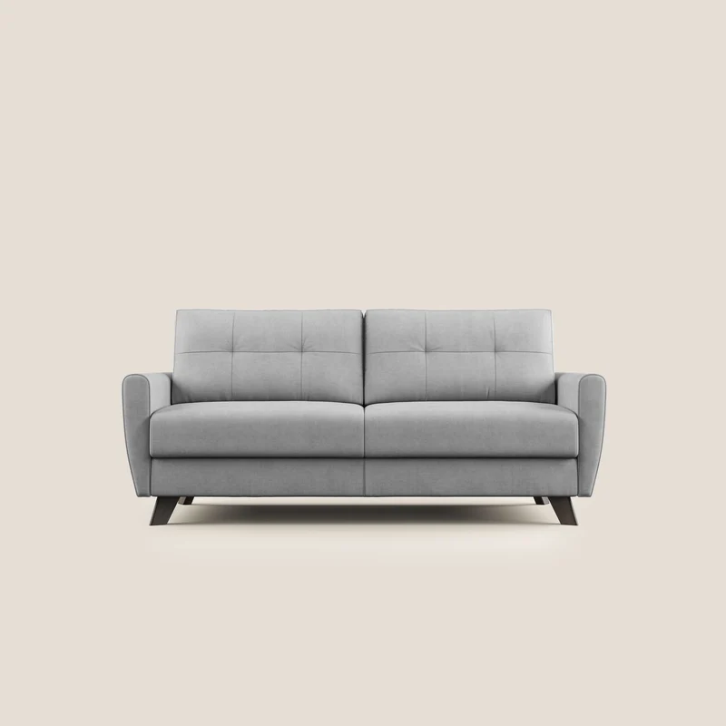 Callisto Divano letto matrimoniale in tessuto morbido impermeabile T02 grigio chiaro