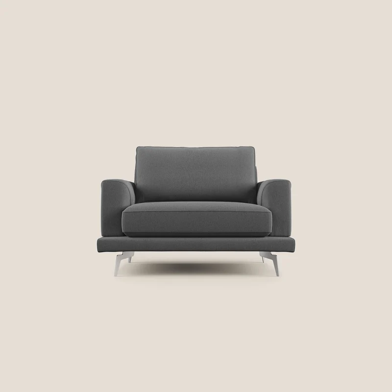 Dorian poltrona moderna in tessuto smacchiabile T05 antracite