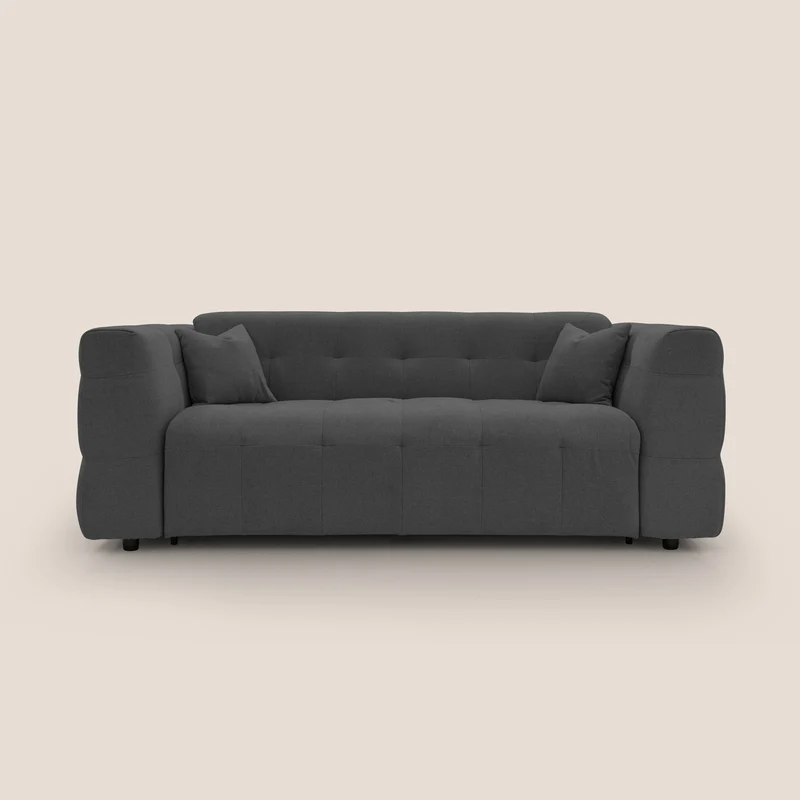 Tender Divano letto matrimoniale dal design innovativo in tessuto bouclet impermeabile T07 antracite