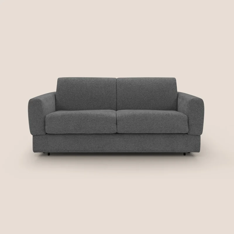 Happy Divano letto matrimoniale con materasso h18 cm in tessuto impermeabile T10 antracite