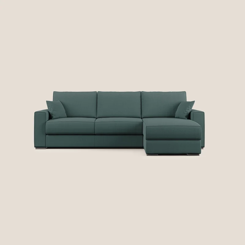 Dream Divano letto angolare in tessuto smacchiabile T05 verde