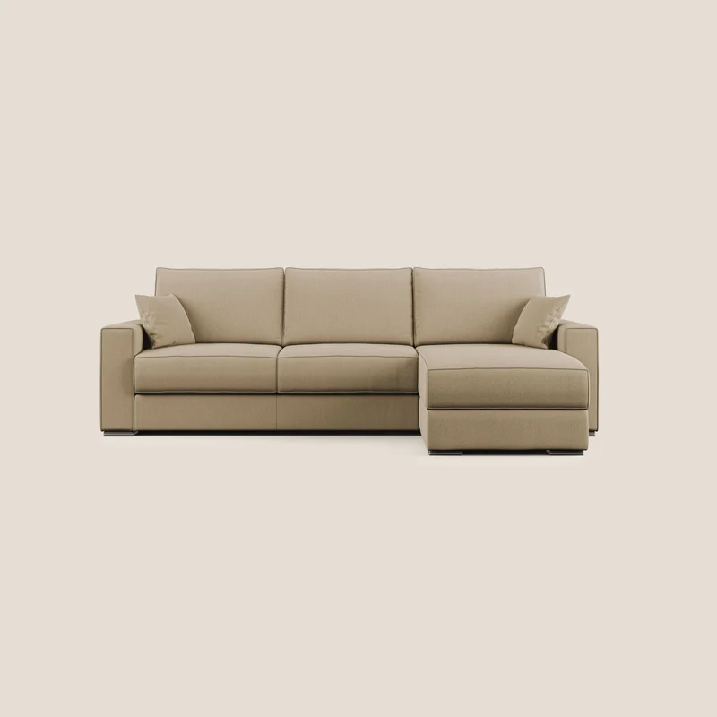 Dream Divano letto angolare in tessuto smacchiabile T05 beige