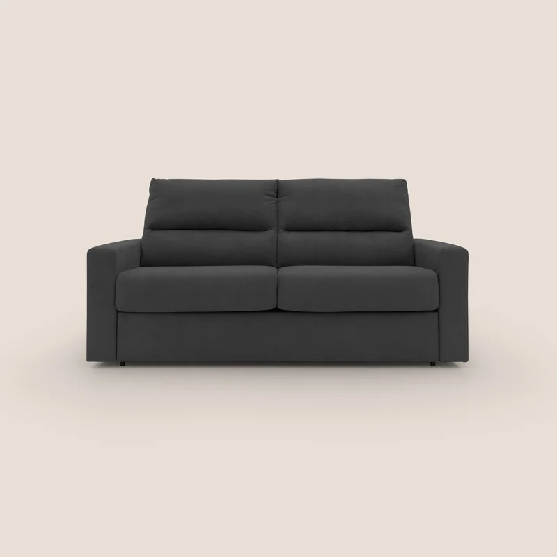 Paloma divano letto con materasso alto 18 cm con Aloe Vera in tessuto impermeabile nero