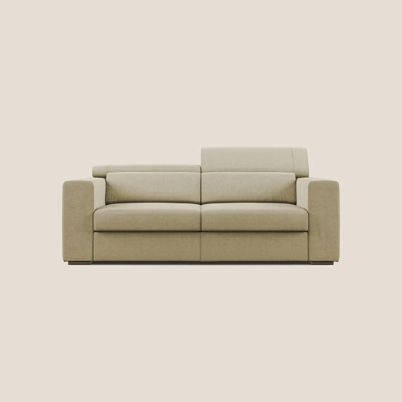 Vegas divano con poggiatesta reclinabili in microfibra smacchiabile T11 beige