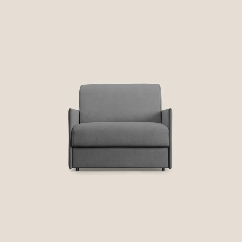 Evans poltrona letto in morbido tessuto impermeabile T02 grigio