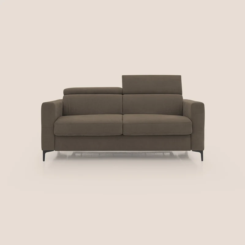 Gardenia divano letto materasso alto 18 cm con poggiatesta reclinabili e rivestimento impermeabile T02 marrone