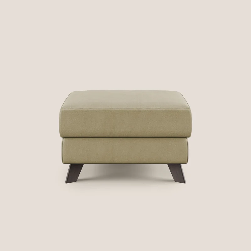 Moon Pouf contenitore e piedini alti in microfibra impermeabile T11 beige