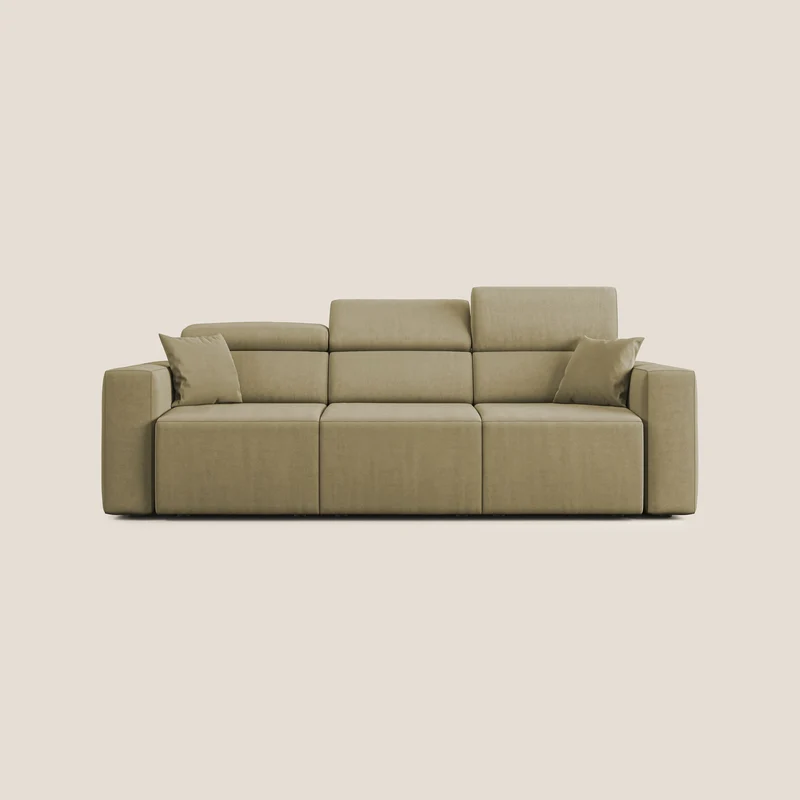 Orwell divano con 3 sedute estraibili in microfibra smacchiabile T11 beige