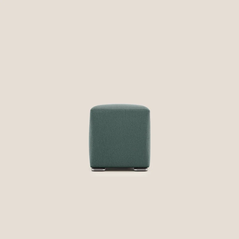 Cube pouf in tessuto morbido smacchiabile T05 verde