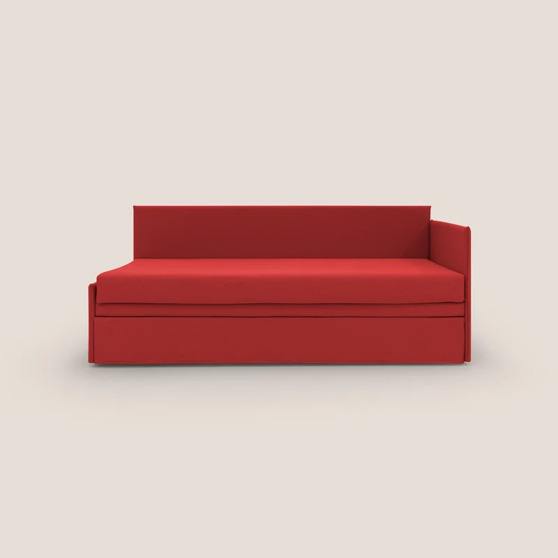 Durini Divano duplex con doppio letto in tessuto simil cotone impermeabile T13 rosso