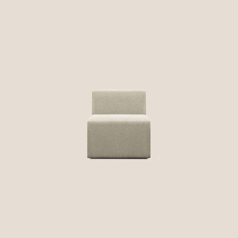 Nettuno modulo poltrona centrale in morbido tessuto bouclè T07 beige