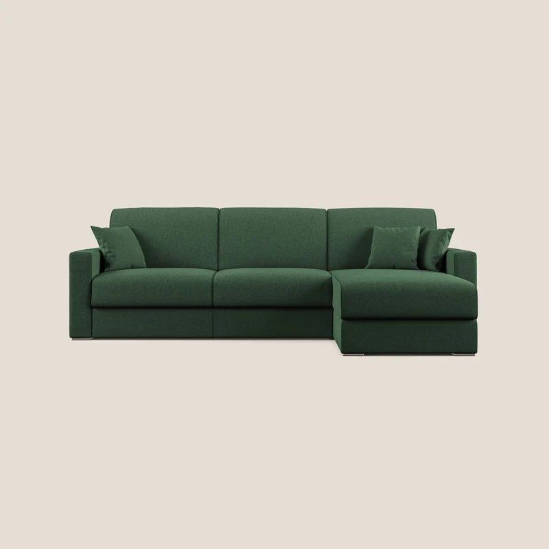 Best Divano letto angolare con penisola in tessuto smacchiabile QuickClean T08 verde
