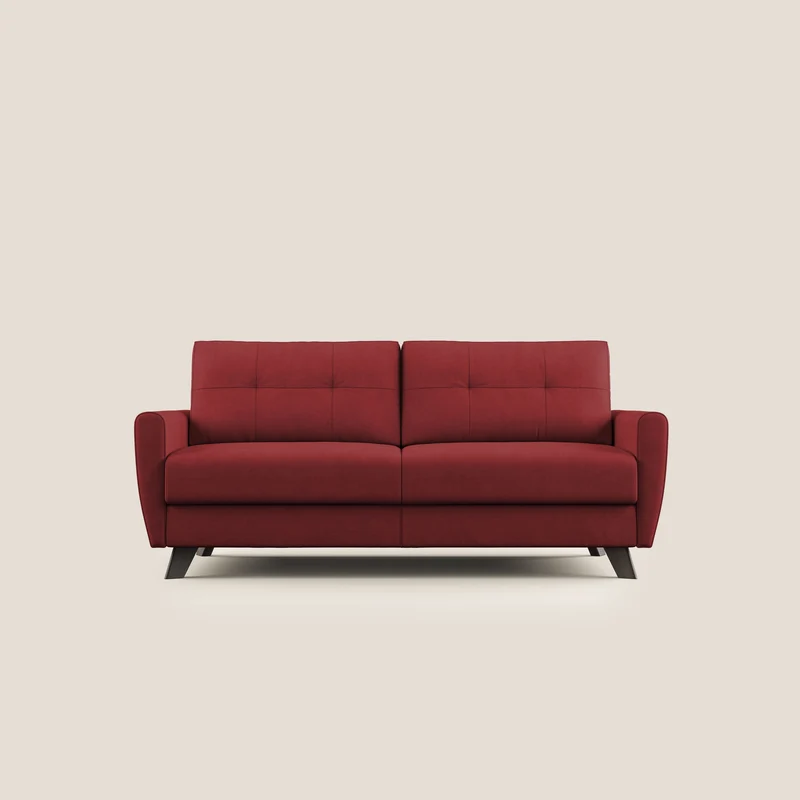 Callisto Divano letto matrimoniale in tessuto morbido impermeabile T02 rosso