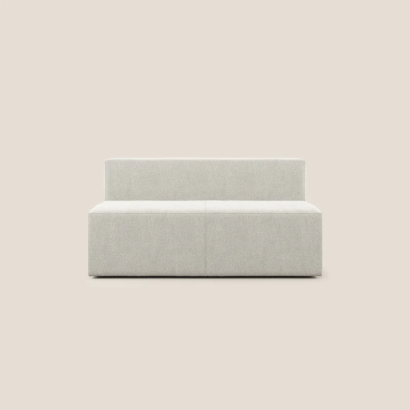 Nettuno modulo centrale maxi in morbido tessuto bouclè T07 bianco