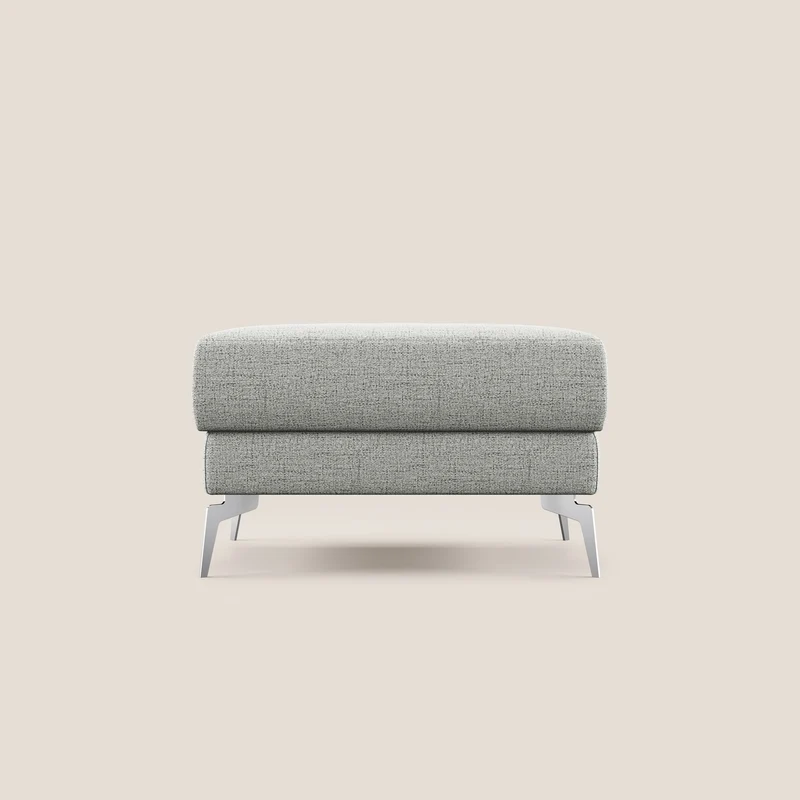 Star Pouf con piedini alti in tessuto impermeabile fiammato T03 grigio chiaro