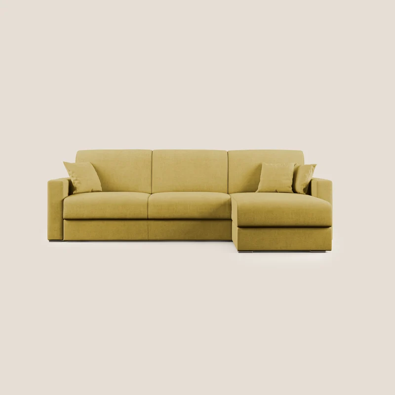 Best Divano letto angolare in tessuto impermeabile T02 giallo