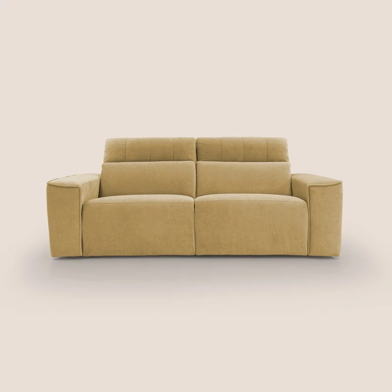 Clark Divano modulare con opzione relax elettrico in tessuto smacchiabile impermeabile T17 giallo