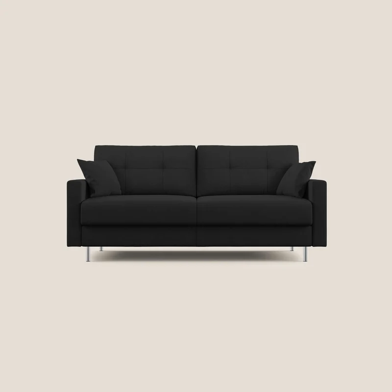 Megan divano letto matrimoniale in microfibra smacchiabile T11 nero