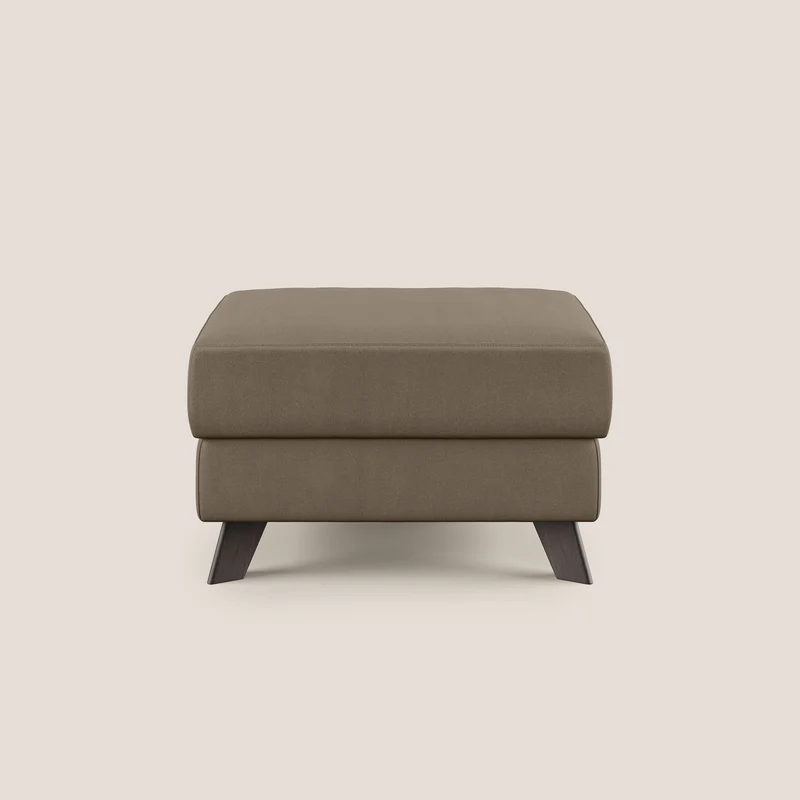 Moon Pouf contenitore e piedini alti in microfibra impermeabile T11 marrone