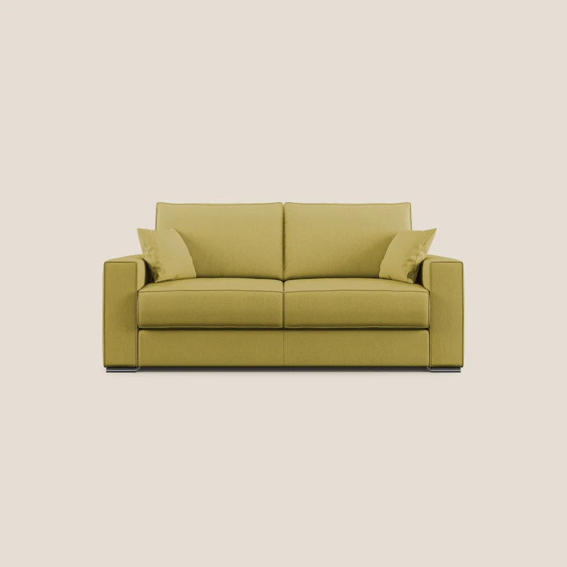 Dream Divano letto moderno dai morbidi cuscini in tessuto smacchiabile T05 giallo