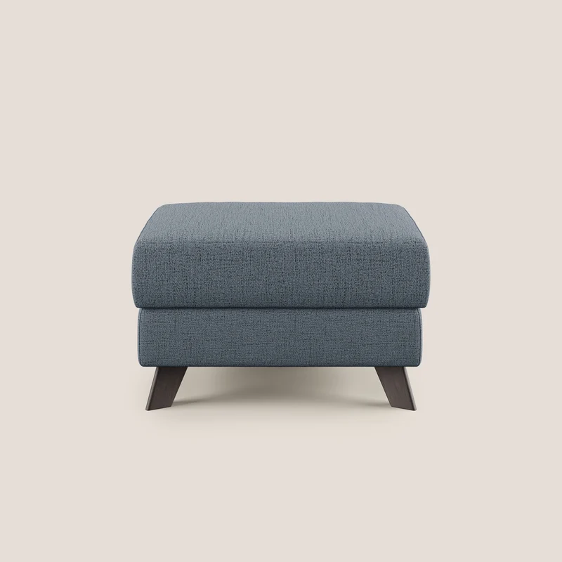 Moon Pouf contenitore e piedini alti in tessuto morbido impermeabile fiammato T03 blu