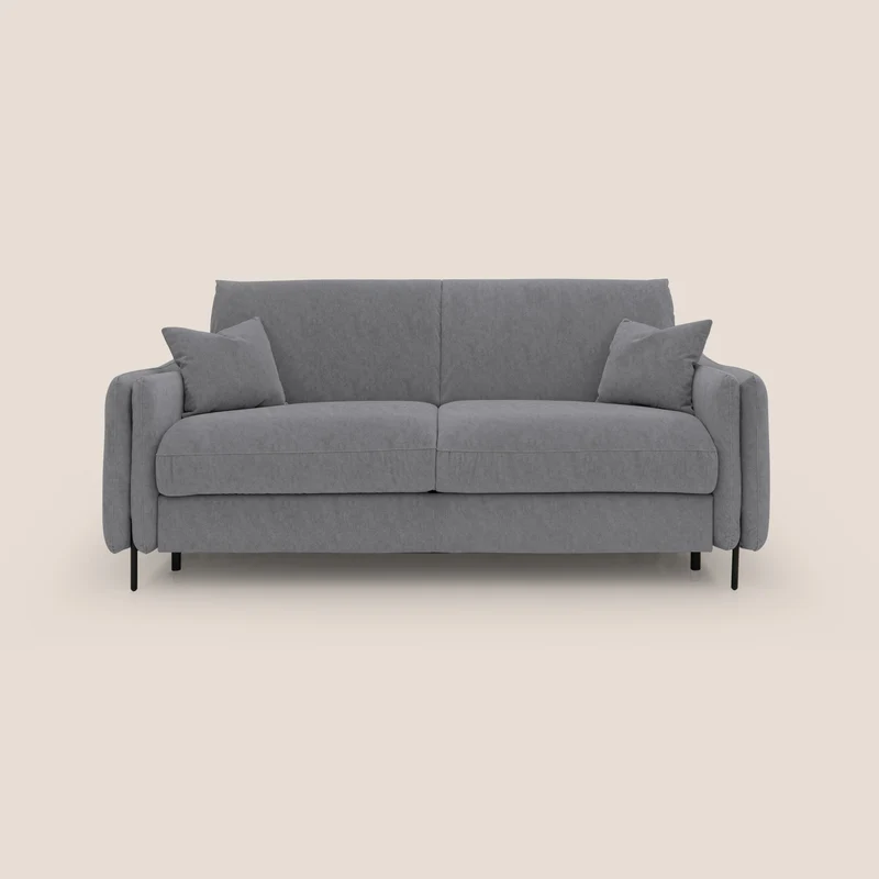 Gregory Divano letto con materasso h18 cm in microfibra effetto velluto impermeabile T09 grigio