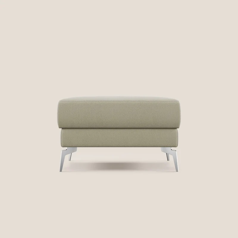 Star Pouf con piedini alti in tessuto smacchiabile T05 panna