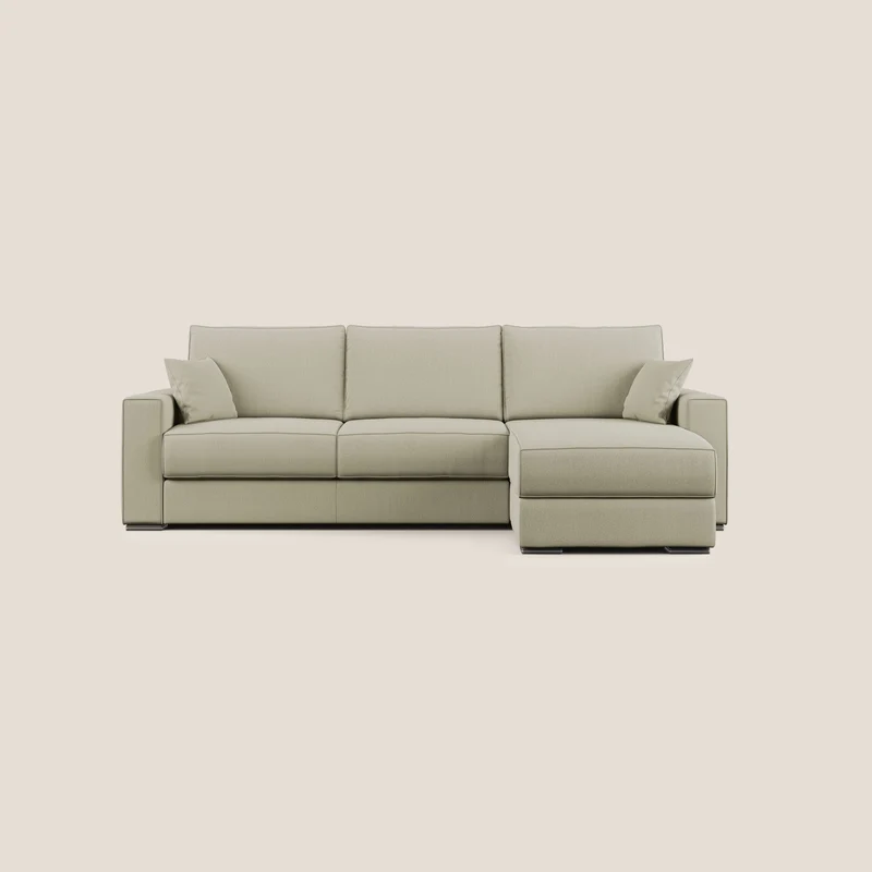 Dream Divano letto angolare in tessuto smacchiabile T05 panna