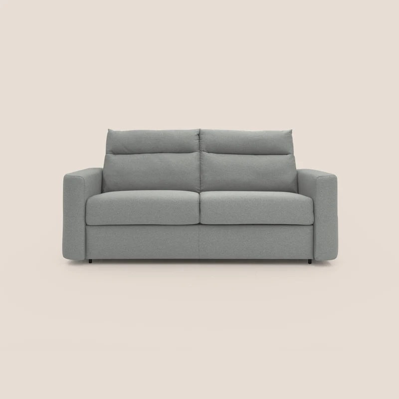 Cupido Divano letto materasso H18 cm e schienale alto in tessuto impermeabile simil cotone T13 grigio
