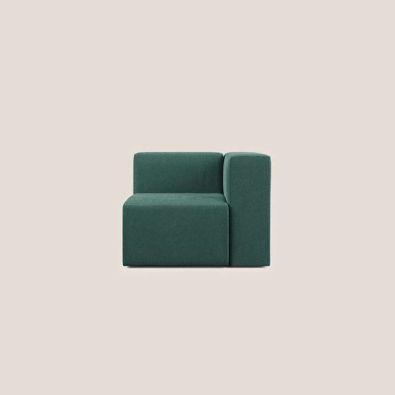Nettuno modulo angolo/laterale in morbido tessuto bouclè T07 verde