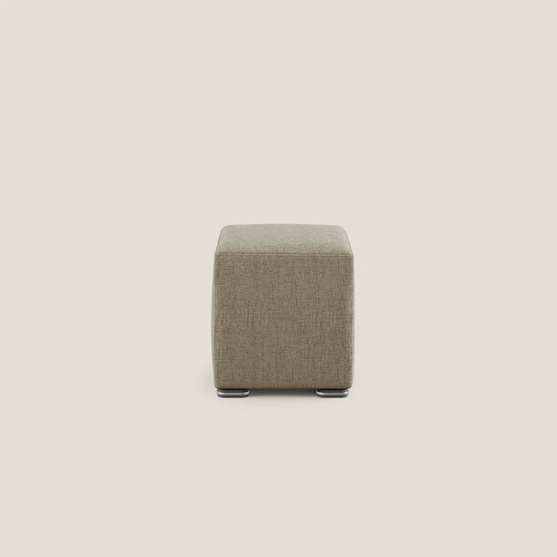 Cube pouf in tessuto morbido impermeabile T03 marrone
