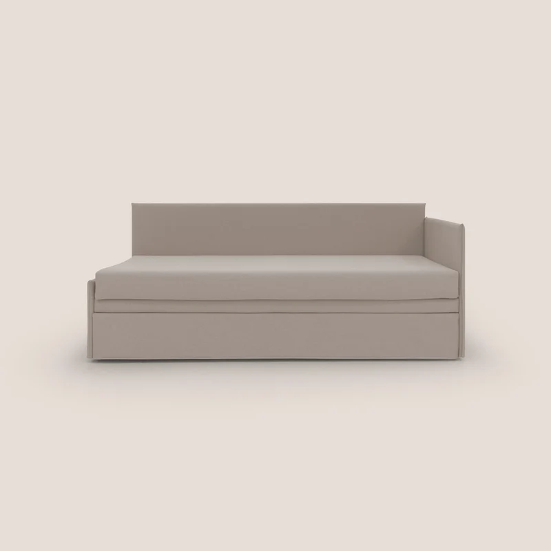 Durini Divano duplex con doppio letto in tessuto simil cotone impermeabile T13 panna