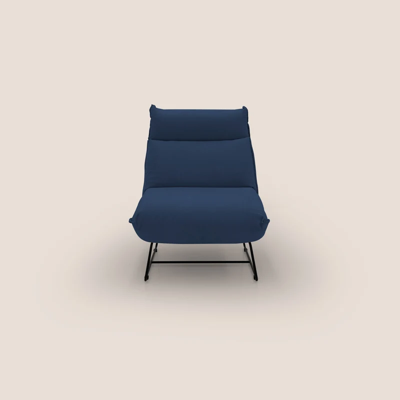 Tessa Poltroncina dal design moderno in morbida microfibra smacchiabile T11 blu