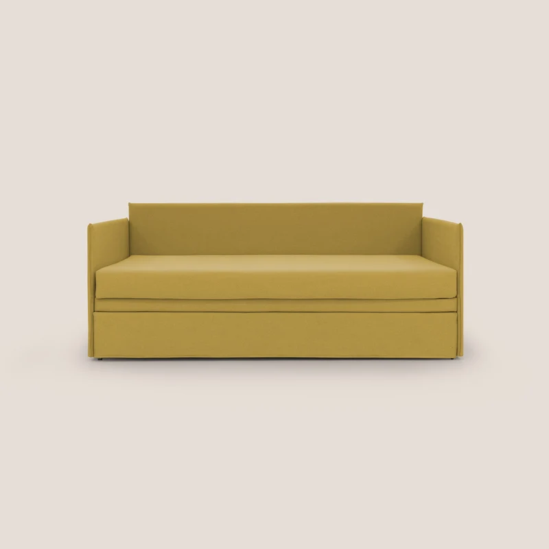 Brenta Divano duplex con doppio letto in tessuto simil cotone impermeabile T13 giallo