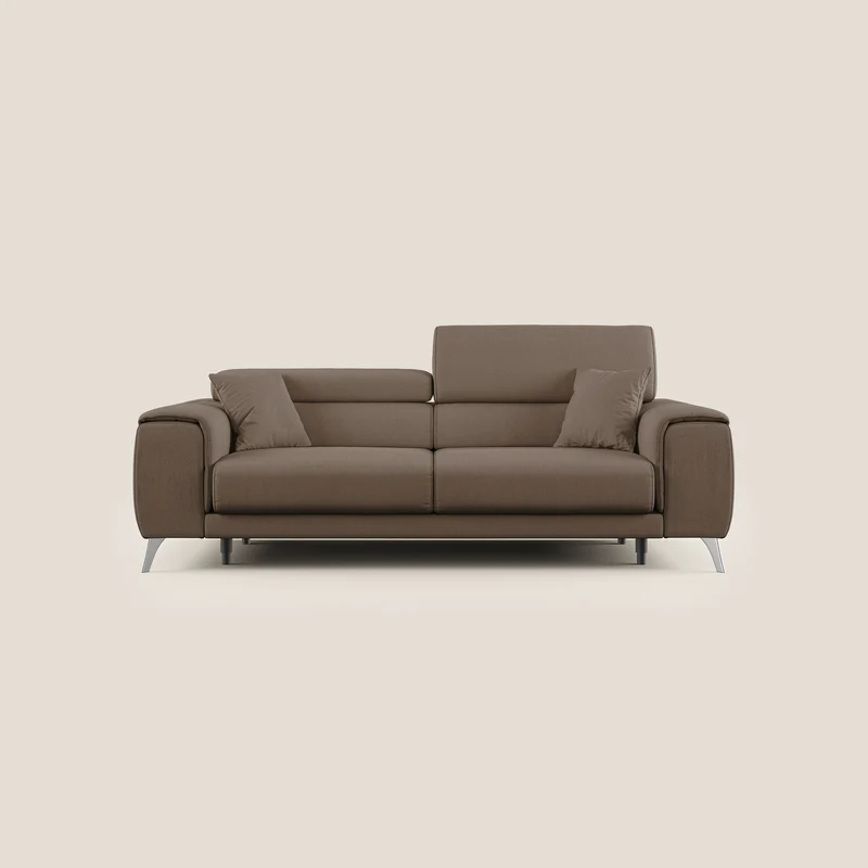 Fusion divano con sedute allungabili in tessuto smacchiabile T05 marrone
